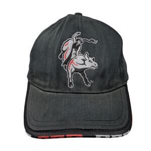 PBR Professional Bull Riding Snapback Hat Black OSFA Embroidered Logo